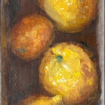 Painting titled "Lemons in box" by Danil Voronov, Original Artwork, Oil