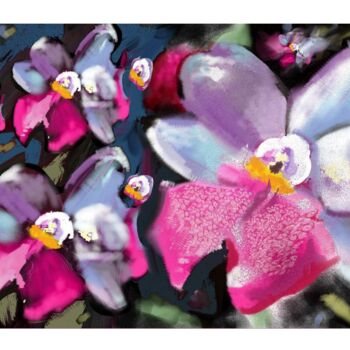 Цифровое искусство под названием "Orchidée" - Danila, Подлинное произведение искусства, Цифровая живопись