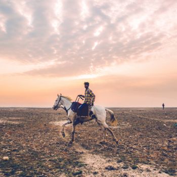Photography titled "MAN ON HORSE - Duri…" by Danilo Floreani, Original Artwork, Digital Photography Mounted on Aluminium