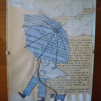 Collages intitulée "Jour de pluie" par D A N ' I M A G ' I N, Œuvre d'art originale