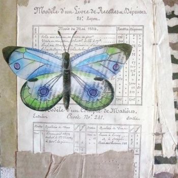 Collages intitolato "Papillon" da D A N ' I M A G ' I N, Opera d'arte originale
