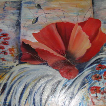 Painting titled "Coquelicots" by Dany, Original Artwork, Acrylic