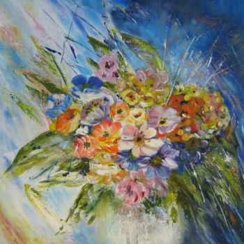 Peinture intitulée "Bouquet" par Dany, Œuvre d'art originale, Acrylique