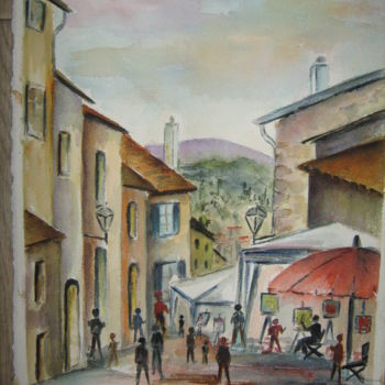 Painting titled "Expo de septembre à…" by Dany, Original Artwork, Watercolor