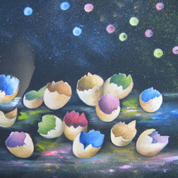 Painting titled "Coquilles!!!!!!" by Dany, Original Artwork, Oil