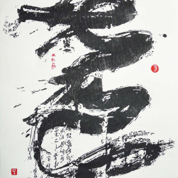 Incisioni, stampe intitolato "El Taiji. El Dragón…" da Danka Stepan, Opera d'arte originale, Xilografia