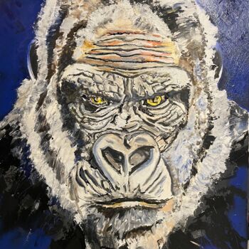 Peinture intitulée "Gorille" par Daniel Lanoux, Œuvre d'art originale, Acrylique Monté sur Châssis en bois