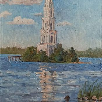 Painting titled "Bell tower" by Olga Goryunova, Original Artwork, Oil