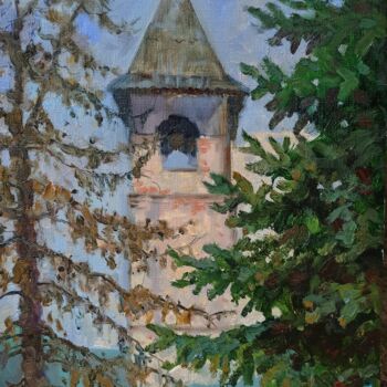 Картина под названием "Tower of Spas-Preob…" - Olga Goryunova, Подлинное произведение искусства, Масло