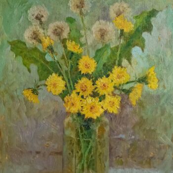 绘画 标题为“Last dandelions” 由Olga Goryunova, 原创艺术品, 油