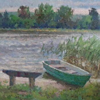 Painting titled "Cloudy day in Selig…" by Olga Goryunova, Original Artwork, Oil