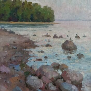 Painting titled "Coast of Finland gu…" by Olga Goryunova, Original Artwork, Oil
