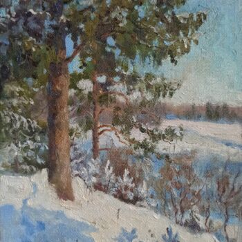 Painting titled "At the edge of the…" by Olga Goryunova, Original Artwork, Oil