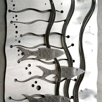 Collages intitulée "3Fishes" par Dan M., Œuvre d'art originale, Autre