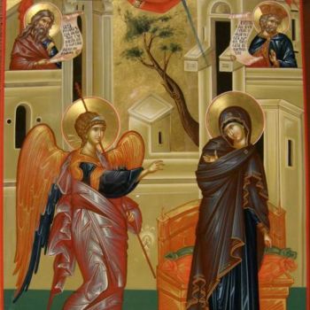Pintura intitulada "The Annunciation" por Daniel Neculae, Obras de arte originais