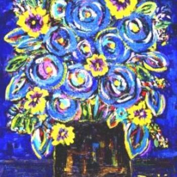 Pintura titulada "Floral abstract #5" por Danny Davini, Obra de arte original