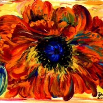 Malerei mit dem Titel "Orange Impression" von Danny Davini, Original-Kunstwerk, Öl