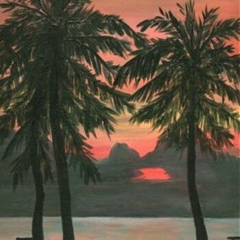 Painting titled "Tropical sunset" by Danny Davini, Original Artwork