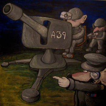Pintura intitulada "field-mice-with-fie…" por Mushroombrain, Obras de arte originais
