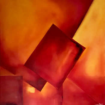 Painting titled "Dream in Red" by Christiane Sandler, Original Artwork, Oil