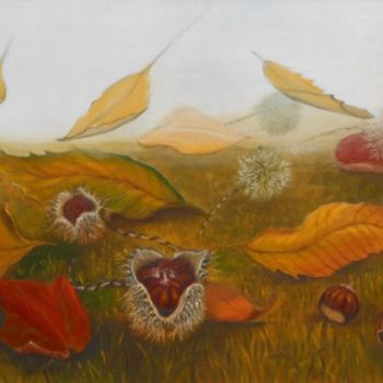 Painting titled "vent d'automne" by Danrog, Original Artwork, Oil