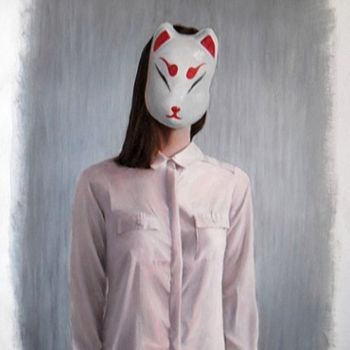 Painting titled "Kitsune" by Danse Des Songes, Original Artwork, Oil