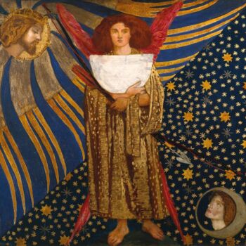 Painting titled "Dantis Amor" by Dante Gabriel Rossetti, Original Artwork, Oil