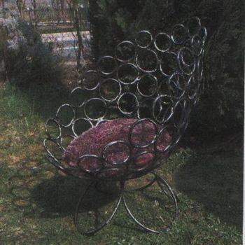 Escultura intitulada "fauteuil oeuf" por Didier Dantras, Obras de arte originais