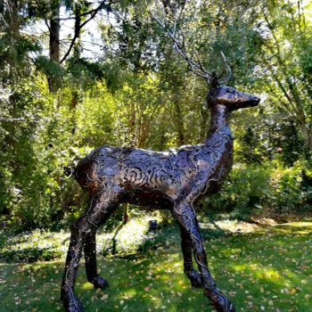 Sculpture intitulée "Grand Cerf" par Didier Dantras, Œuvre d'art originale