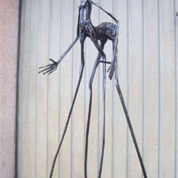 Sculpture titled "femme centaure" by Didier Dantras, Original Artwork, Metals
