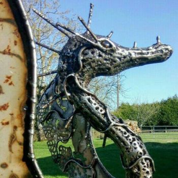 Skulptur mit dem Titel "Dragon" von Didier Dantras, Original-Kunstwerk