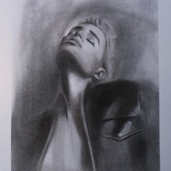 Drawing titled "Rebelle" by Danut Lucian Tolnacs, Original Artwork, Charcoal