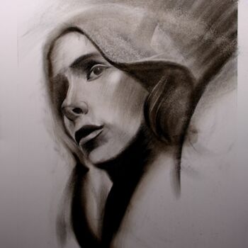 Drawing titled "Thoughts" by Danut Lucian Tolnacs, Original Artwork, Charcoal