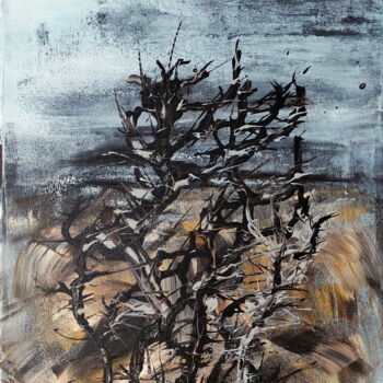 Malarstwo zatytułowany „bush” autorstwa Danuta Slautskaja, Oryginalna praca, Akryl Zamontowany na Drewniana rama noszy