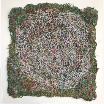 Sztuka tkaniny zatytułowany „Sieci Ziemi 2” autorstwa Danuta Elzbieta Czyzyk, Oryginalna praca, Niejednolita całość Zamontow…