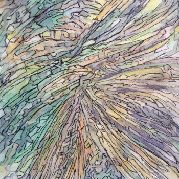 Dessin intitulée "Kolorowe rytmy" par Danuta Elzbieta Czyzyk, Œuvre d'art originale, Crayon