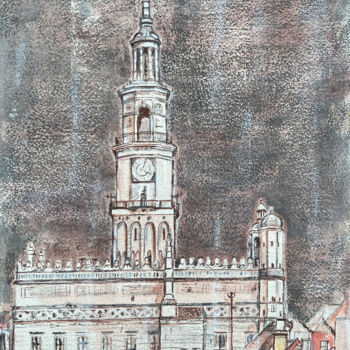 Painting titled "Poznań" by Danuta Elzbieta Czyzyk, Original Artwork, Watercolor