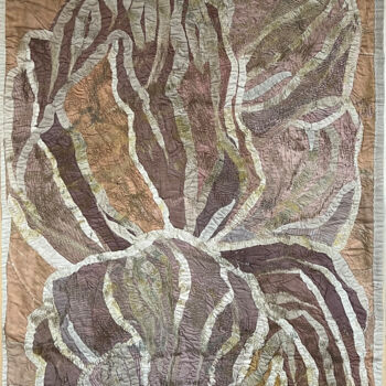 Textile Art titled "Porosty 2" by Danuta Elzbieta Czyzyk, Original Artwork, Fabric Mounted on Wood Stretcher frame