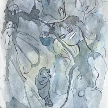 Рисунок под названием "Bajeczki Dany 3" - Danuta Elzbieta Czyzyk, Подлинное произведение искусства, Акварель