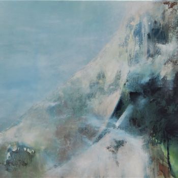 Painting titled "neige-en-montagne-d…" by Terwaech, Original Artwork