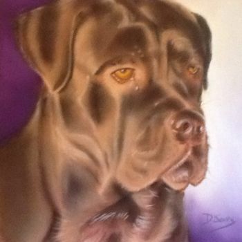 Painting titled ""Le Cane corso"" by Dany Serva, Original Artwork