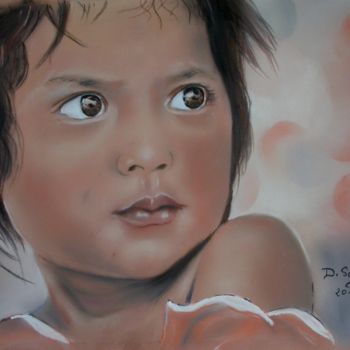 Desenho intitulada ""Un petit air de sa…" por Dany Serva, Obras de arte originais, Pastel