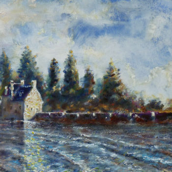 Malerei mit dem Titel "Moulin à marée de P…" von Dany Wattier, Original-Kunstwerk