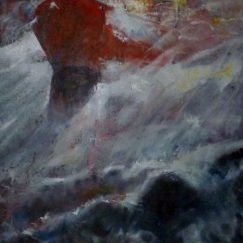 Malerei mit dem Titel "Dans la tempête" von Dany Wattier, Original-Kunstwerk, Öl