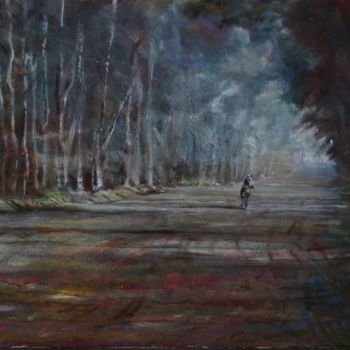 Painting titled "Piste équestre en s…" by Dany Wattier, Original Artwork, Oil