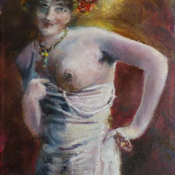 Schilderij getiteld "vintage toi-moi" door Dany Wattier, Origineel Kunstwerk, Olie