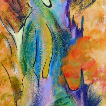 Painting titled "Forêt enchantée" by Dany, Original Artwork, Acrylic