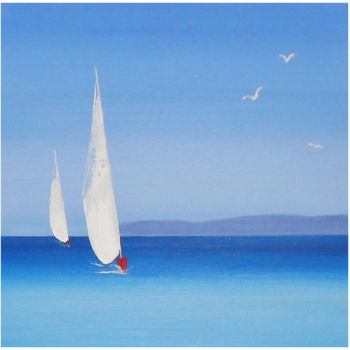 Painting titled "Voiles blanches" by Dany Baumberger, Original Artwork, Oil