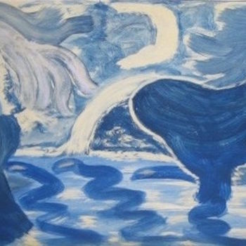Pintura titulada "le terrible deluge.…" por Dany Blondeau, Obra de arte original, Otro