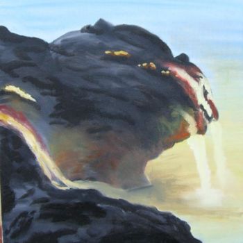 Painting titled "KILAUEA (VOLCAN HAI…" by Dany Champeme, Original Artwork, Oil